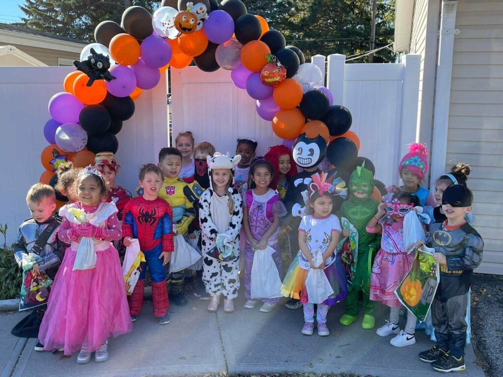 learners dressed up in costumes for Halloween