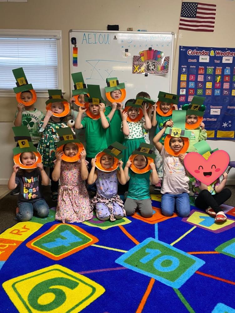 learners showcasing St. Patrick's Day projects